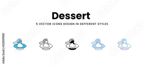 Dessert  icons in different style vector stock illustration