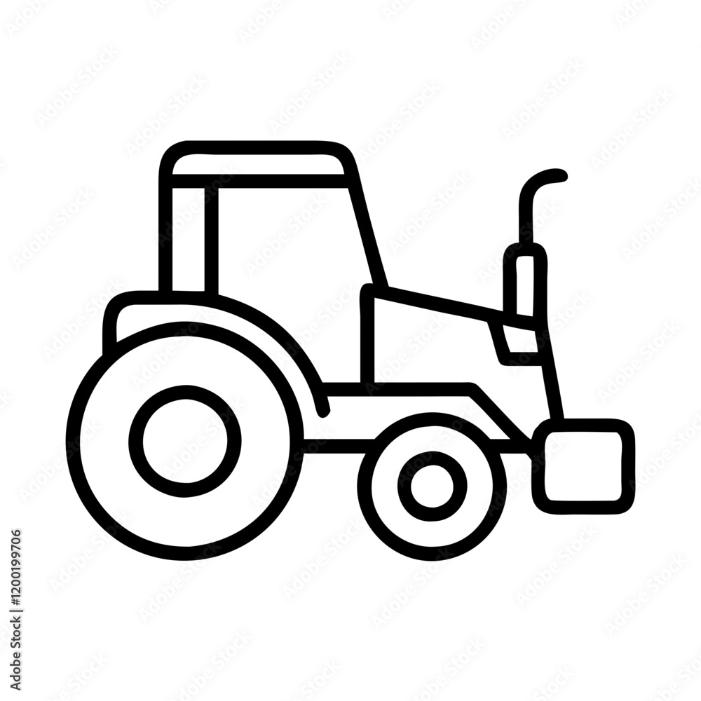 tractor icon, tractor line art - simple line art of tractor, perfect for tractor logos and icons and themed design tractor icon, tractor line art - simple line art of tractor, perfect for tractor logos and icons and themed design