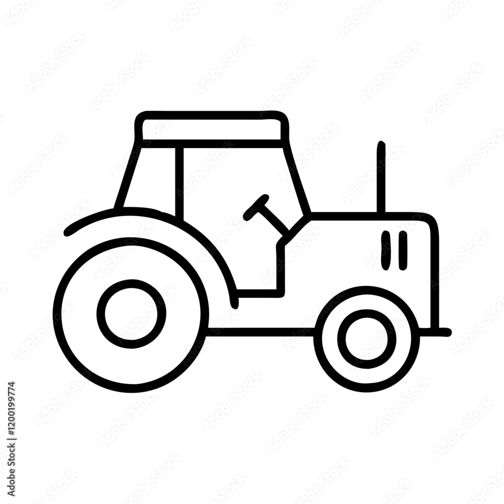 tractor icon, tractor line art - simple line art of tractor, perfect for tractor logos and icons and themed design tractor icon, tractor line art - simple line art of tractor, perfect for tractor logos and icons and themed design