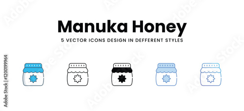 Manuka Honey icons in different style vector stock illustration