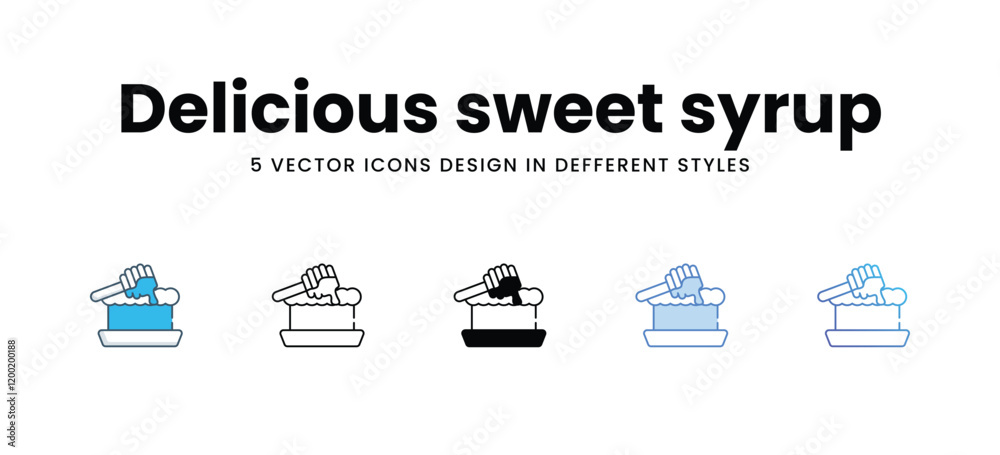 Delicious sweet syrup icons in different style vector stock illustration Delicious sweet syrup icons in different style vector stock illustration