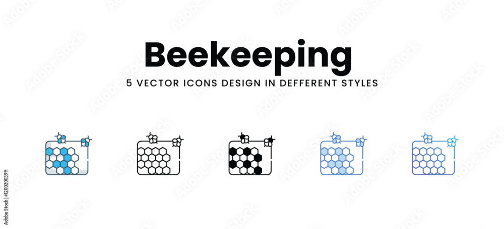 Beekeeping icons in different style vector stock illustration Beekeeping icons in different style vector stock illustration