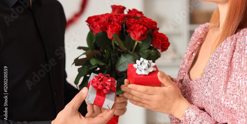 Beautiful young couple with...