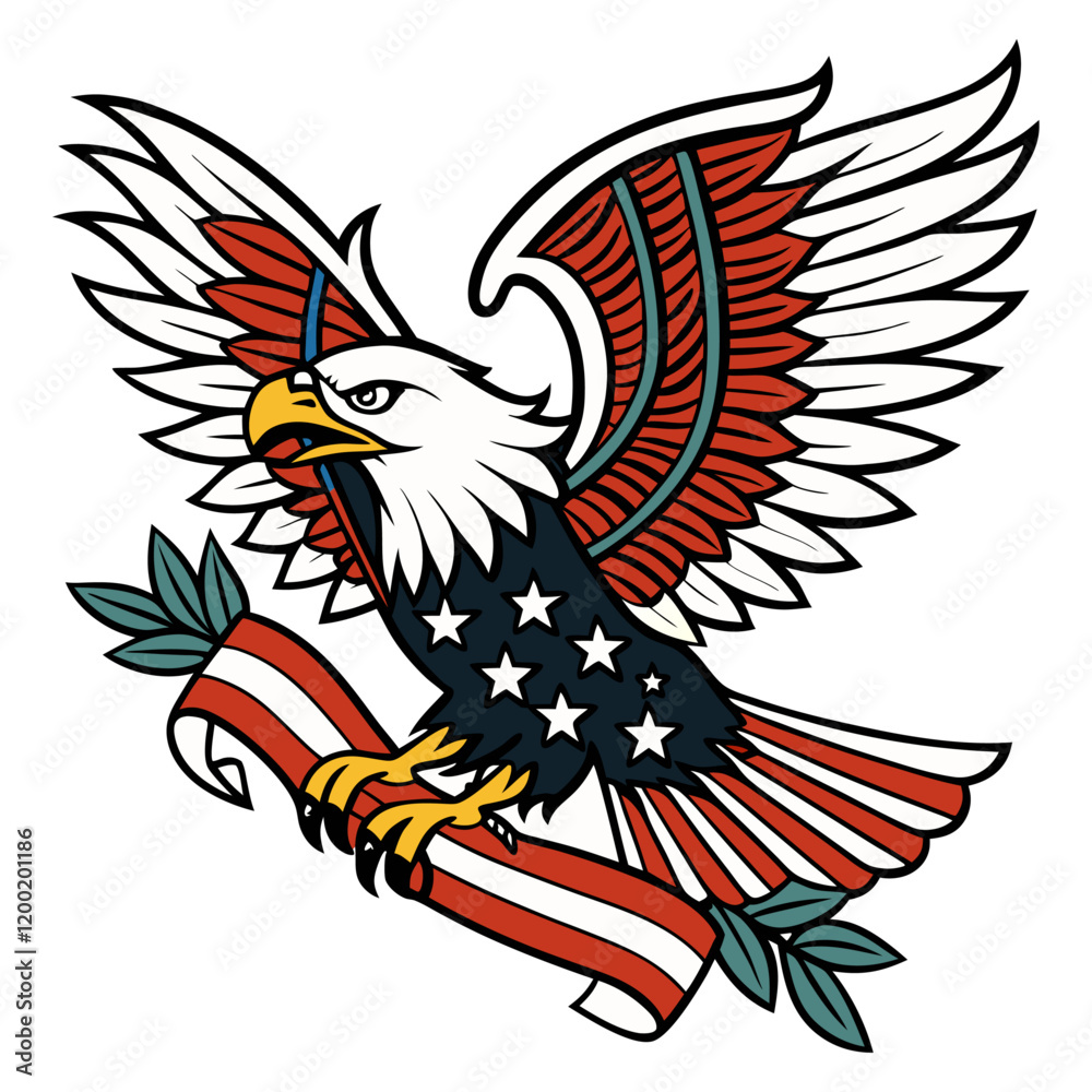 Obraz premium eagle with flag