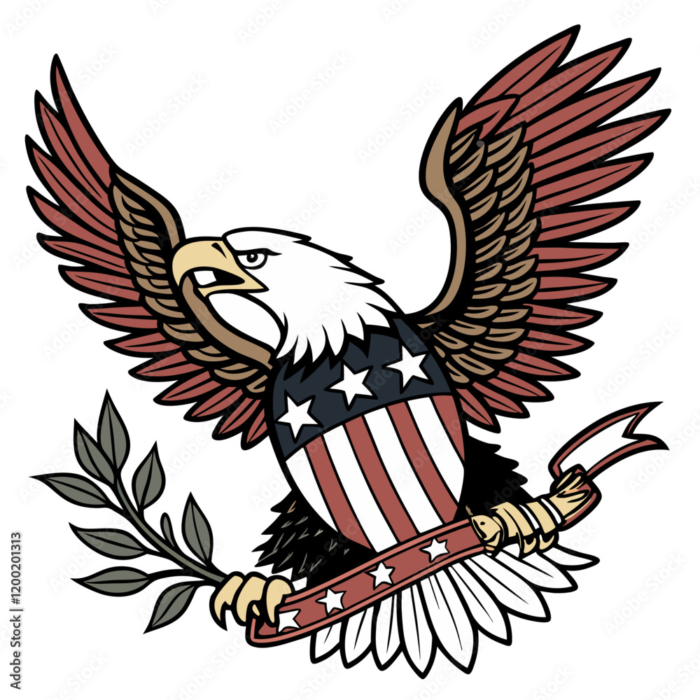 Obraz premium eagle with flag