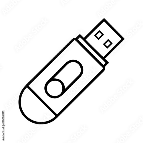 usb icon, usb line art - simple line art of usb, perfect for usb logos and icons and themed design 