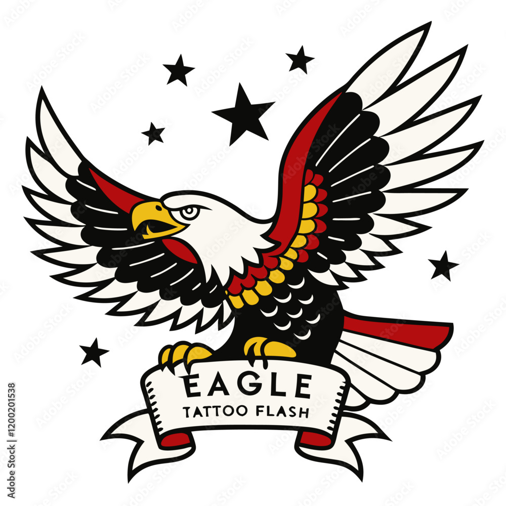 Fototapeta premium eagle with flag