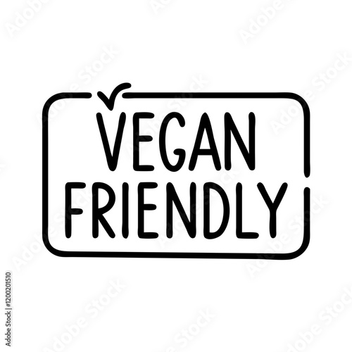 vegan friendly stam icon, vegan friendly stam line art - simple line art of vegan friendly stam, perfect for vegan friendly stam logos and icons and themed design  photo