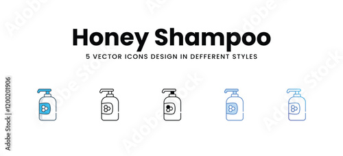 Honey Shampoo icons in different style vector stock illustration