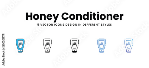 Honey Conditioner icons in different style vector stock illustration