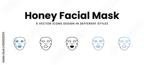 Honey Facial Mask icons in different style vector stock illustration