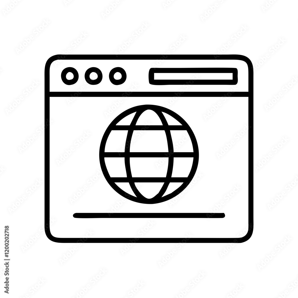 website icon, website line art - simple line art of website, perfect for website logos and icons and themed design website icon, website line art - simple line art of website, perfect for website logos and icons and themed design