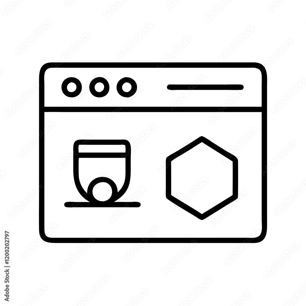 website icon, website line art - simple line art of website, perfect for website logos and icons and themed design 