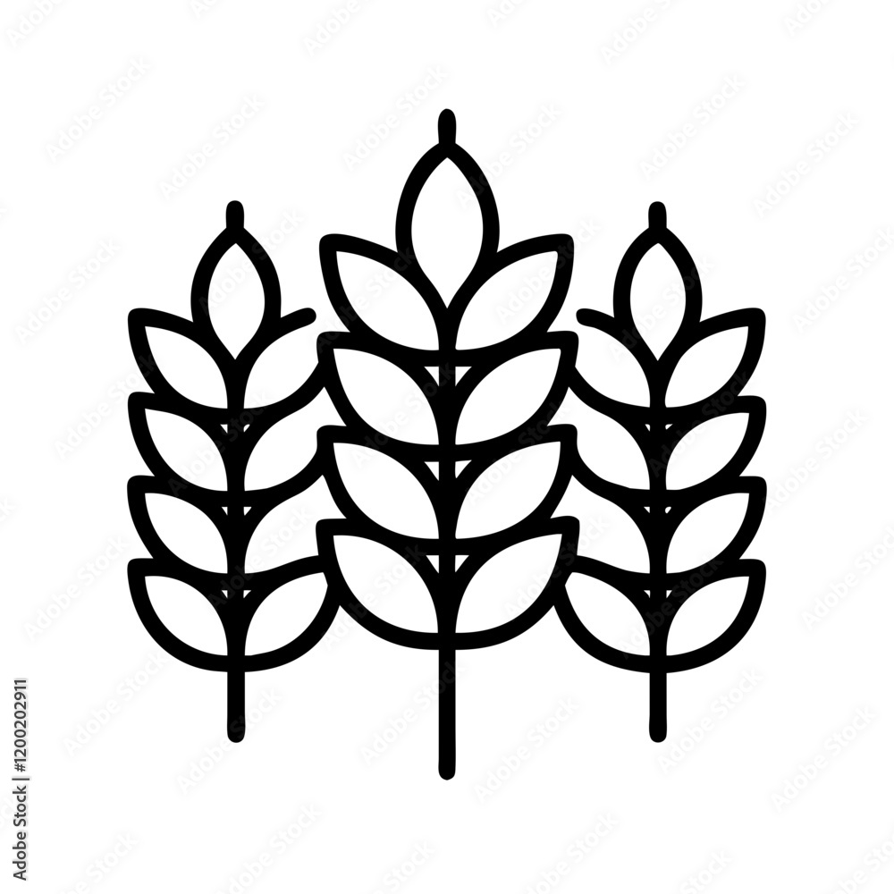 wheat icon, wheat line art - simple line art of wheat, perfect for wheat logos and icons and themed design wheat icon, wheat line art - simple line art of wheat, perfect for wheat logos and icons and themed design