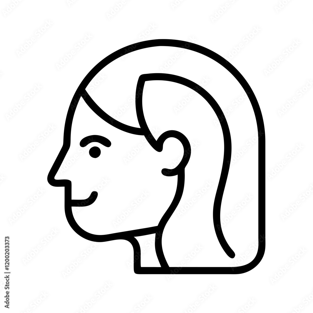 woman head icon, woman head line art - simple line art of woman head, perfect for woman head logos and icons and themed design woman head icon, woman head line art - simple line art of woman head, perfect for woman head logos and icons and themed design