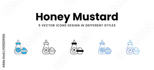 Honey Mustard icons in different style vector stock illustration