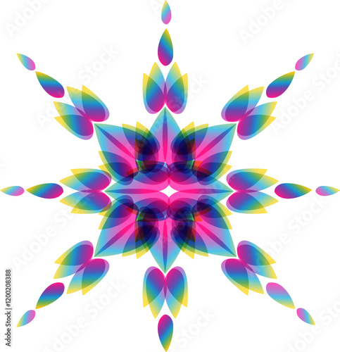 Abstract background with a lotus flower in the style of stained glass