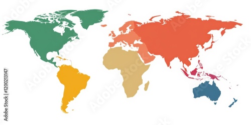 Fototapeta Naklejka Na Ścianę i Meble -  the world map is shown in different colors