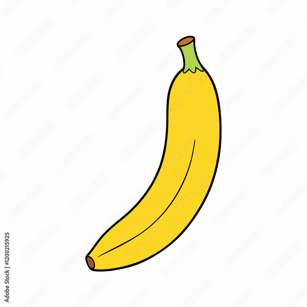 Banana Vector Art Illustration - Flat Banana Fruit Design Banana Vector Art Illustration - Flat Banana Fruit Design