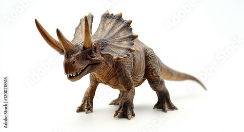 Triceratops Horridus: Isolated Prehistoric Dinosaur on White Background photo