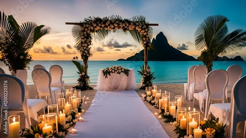 Wallpaper Mural Wedding in Bora Bora. Wedding ceremony on the island. Torontodigital.ca