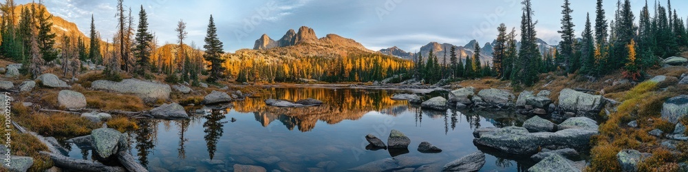 Vibrant Autumn in the Colorado Rocky Mountains: A Panoramic Landscape of Majestic Peaks and Colorful Forests Vibrant Autumn in the Colorado Rocky Mountains: A Panoramic Landscape of Majestic Peaks and Colorful Forests