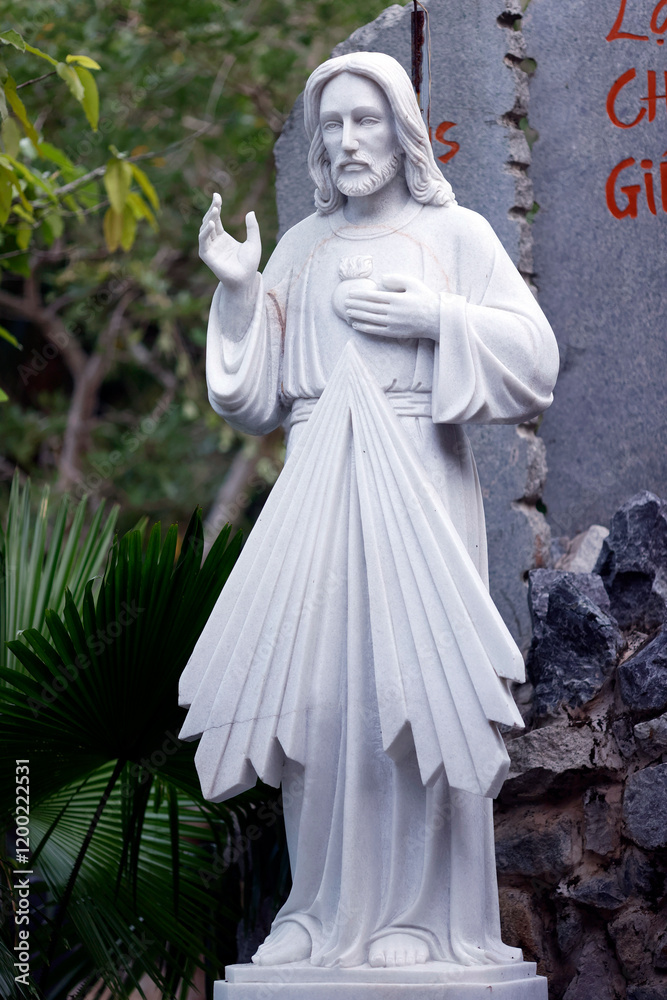 The Sacred Heart and Divine Mercy. Jesus Christ. I trust in you. Tan Chau. Vietnam. The Sacred Heart and Divine Mercy. Jesus Christ. I trust in you. Tan Chau. Vietnam.