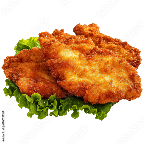 Wiener Schnitzel On Transparent Background For Food Presentation