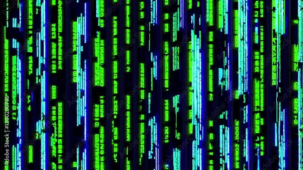 A vibrant and dynamic display of digital data streams in green and blue colors. This abstract image captures the essence of technology, coding, and data flow in a modern aesthetic. A vibrant and dynamic display of digital data streams in green and blue colors. This abstract image captures the essence of technology, coding, and data flow in a modern aesthetic.