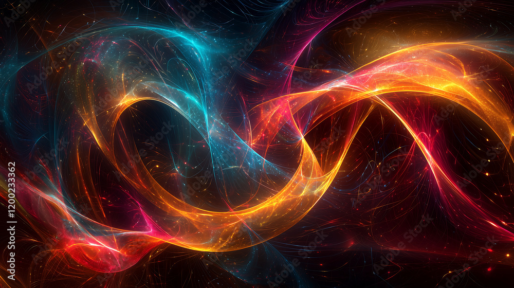 Vibrant 3D Abstract Design Featuring Dynamic Energy Waves with Glowing Orange and Blue Lights Showcasing Futuristic Motion, Digital Innovation, and Sci-Fi Inspired Artistic Aesthetic Vibrant 3D Abstract Design Featuring Dynamic Energy Waves with Glowing Orange and Blue Lights Showcasing Futuristic Motion, Digital Innovation, and Sci-Fi Inspired Artistic Aesthetic