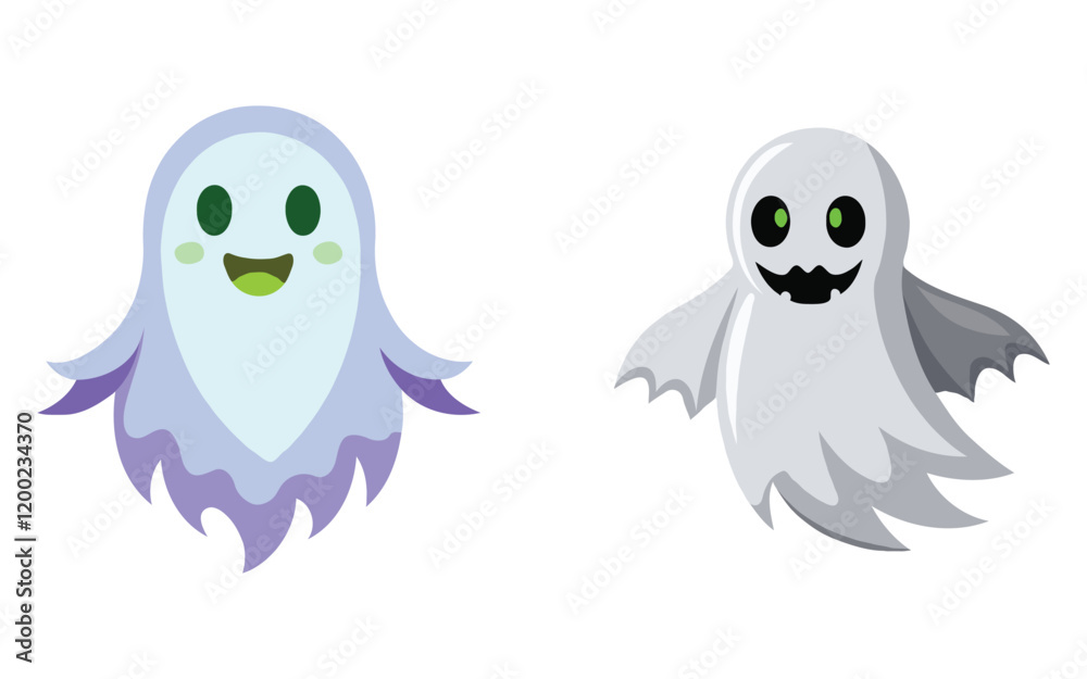 Cute and funny cartoon halloween ghost vector clipart illustration Cute and funny cartoon halloween ghost vector clipart illustration