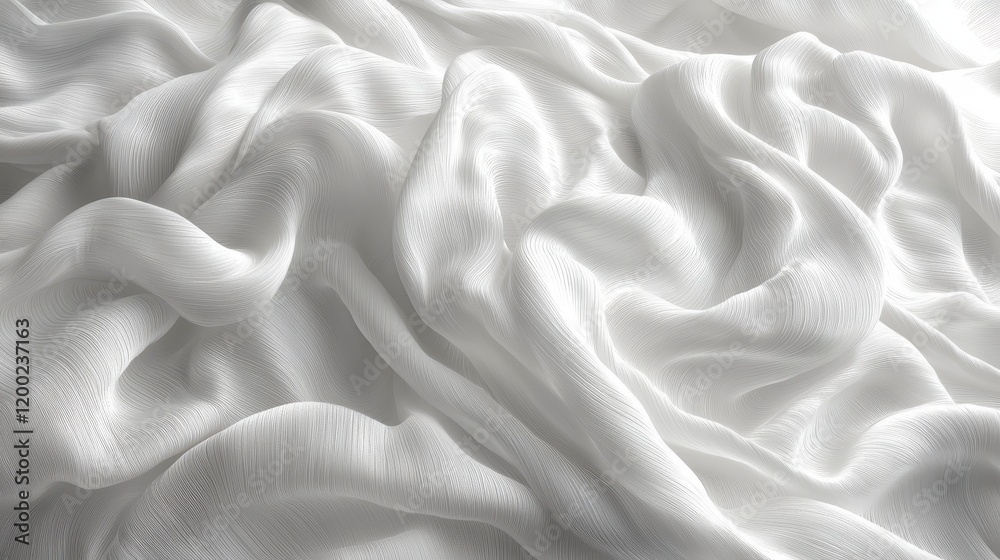 Obraz premium Draped white fabric texture background.