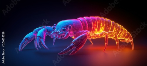 Wallpaper Mural Glowing Neon Wireframe Scorpion or Crawfish Illustrating Futuristic Technology Concept Torontodigital.ca