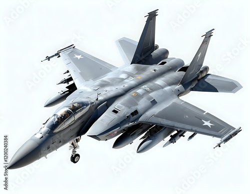 F-15 Eagle: Stealth Fighter Jet, Aerial View, Military Aviation Art