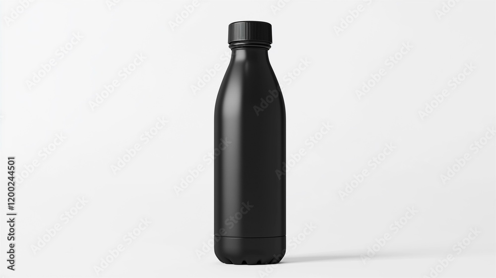 Ultra-realistic image of a sleek black water bottle with a screw-on lid, isolated on a white background
Ultra-realistic image of a sleek black water bottle with a screw-on lid, isolated on a white background