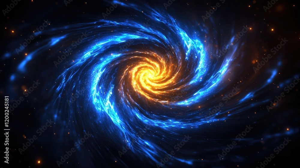 Fototapeta premium Cosmic spiral galaxy formation outer space digital art astral environment vibrant colors abstract concept