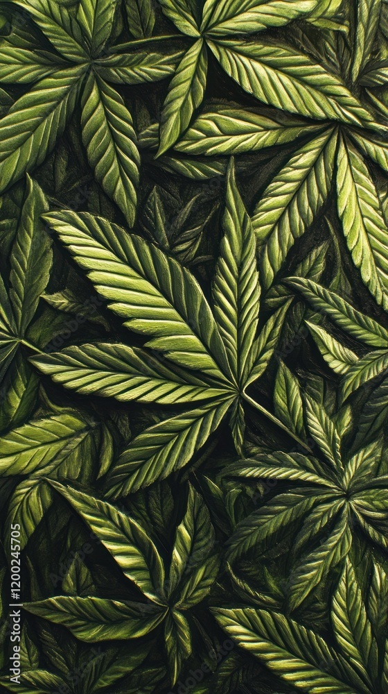 Intricate Cannabis Leaf Art: A Deep Dive into Green Hues Intricate Cannabis Leaf Art: A Deep Dive into Green Hues