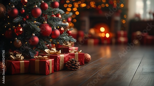 Shimmering christmas tree gold bell style high resolution hd image