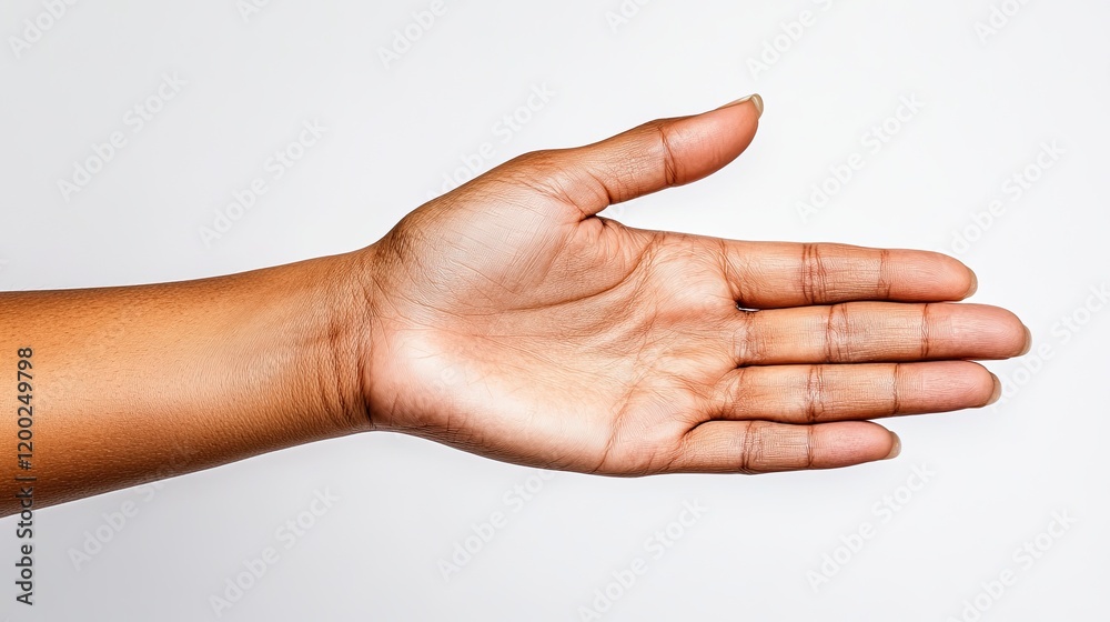Hand Gestures and Expressions, open hand of Adult Hand, front hand visions, skin details, isolated on white background Hand Gestures and Expressions, open hand of Adult Hand, front hand visions, skin details, isolated on white background