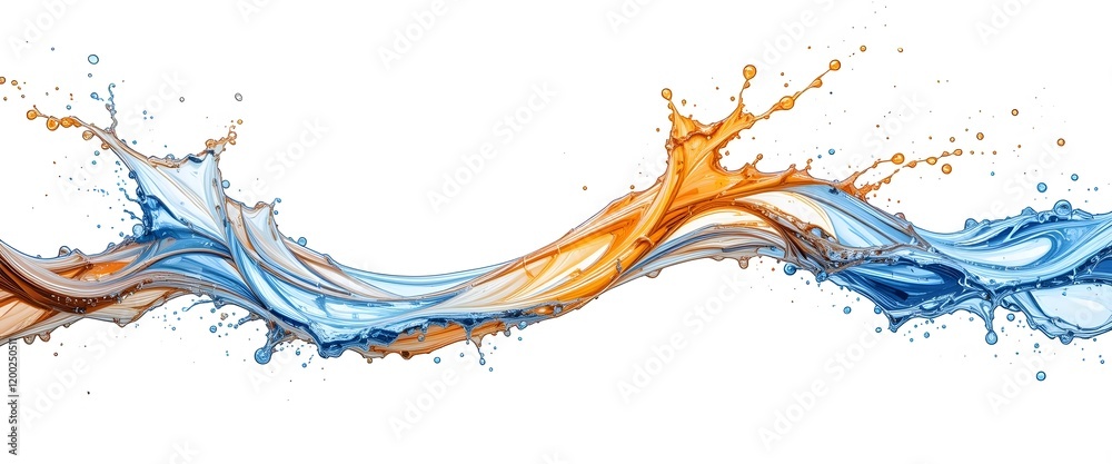 Fototapeta premium orange and blue splash