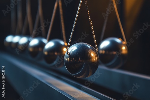 newton cradle, Generative AI photo