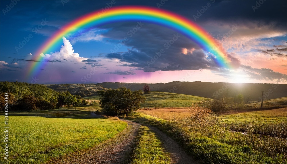 Naklejka premium rainbow sky historical past