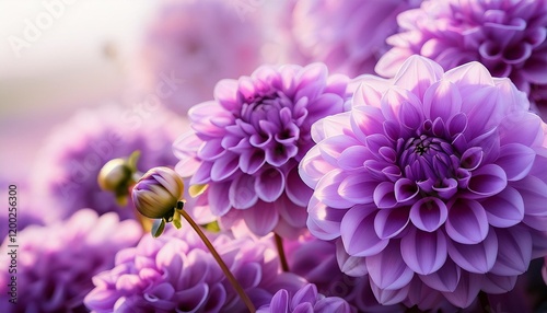 clean violet dahlia flowers summer time heritage