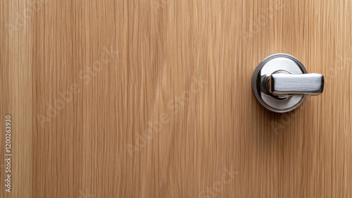 Wallpaper Mural Modern silver door handle on wooden Minimalist design Torontodigital.ca