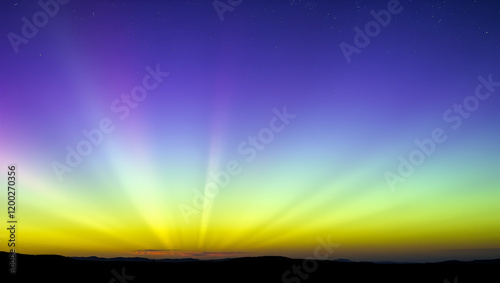 Noctilucent clouds, time lapse. Rare mesospheric clouds formed at an altitude of 85 kilometers above the ground. photo