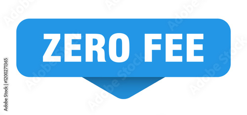 zero fee sticker. zero fee sign on transparent background