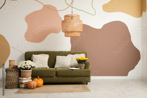 Cozy living room interior w...