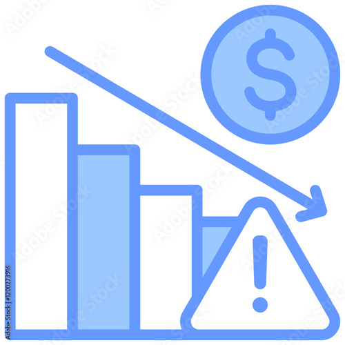 Financial Risk Blue Icon