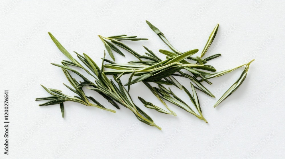 Rosemary Sprigs on White Background: A Culinary Herb Rosemary Sprigs on White Background: A Culinary Herb