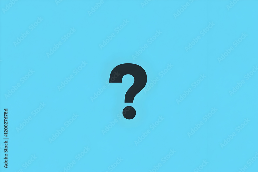 Minimalist question mark icon design on a clean blue background, representing problem-solving and curiosity Minimalist question mark icon design on a clean blue background, representing problem-solving and curiosity